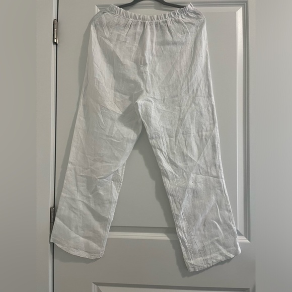 FRANCESCA BETTINI  Italy 100% Linen Elastic Waist Pants Size Medium - Picture 6 of 12